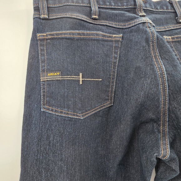ARIAT REBAR M4 RELAXED DURASTRETCH BOOT JEANS MENS SIZE 34 X 32 KNIFE POCKET EUC - Picture 8 of 14